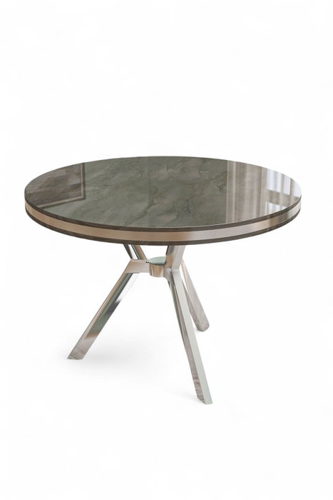 Hanah Home Mesa de Comedor Antracita y Cromo Hanah Home Mesa de Comedor Antracita y Cromo